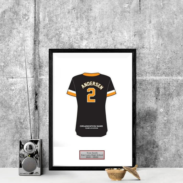 Bowling college Senior Award Night Gift Idea - Jersey Print Frame - Modern Memory Design Picture frames - New Jersey Frame shop custom framing