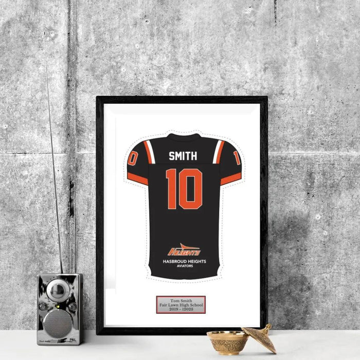 Bowling college Senior Award Night Gift Idea - Jersey Print Frame - Modern Memory Design Picture frames - New Jersey Frame shop custom framing