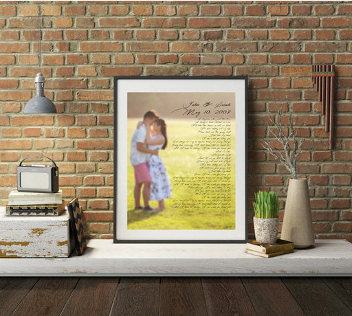 Wedding anniversary gift Custom framed art print