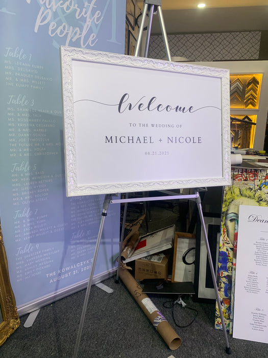 Wedding Welcome Sign 20x30 custom personalized frames on foamcore