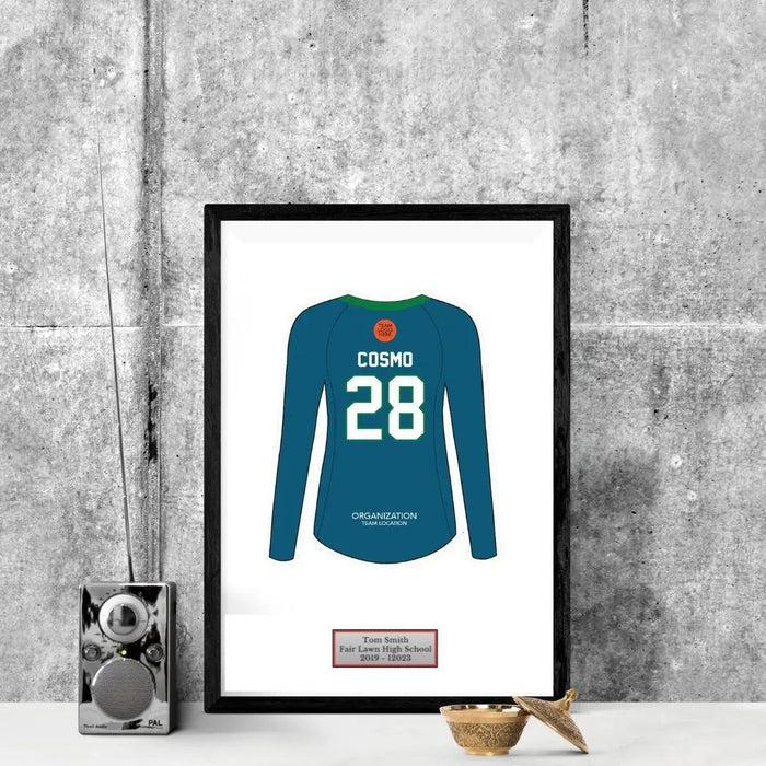 Lacrosse college Senior Award Night Gift Idea - Jersey Print Frame - Modern Memory Design Picture frames - New Jersey Frame shop custom framing