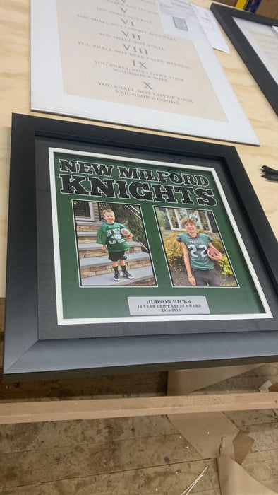 Lacrosse college Senior Award Night Gift Idea - Jersey Print Frame - Modern Memory Design Picture frames - New Jersey Frame shop custom framing